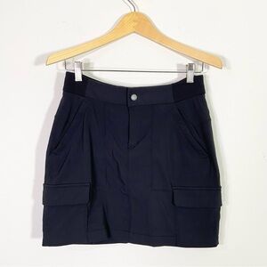 Athleta Trekkie Black Nylon Stretch Mini Skirt Athletic Cargo Skort
